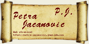 Petra Jacanović vizit kartica